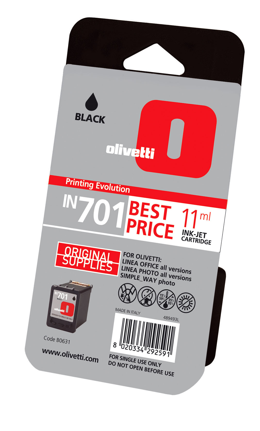 OLIVETTI 701 Linea Office/Office Wifi/Photo/Simple Way Photo, tinta Negro capacidad standard