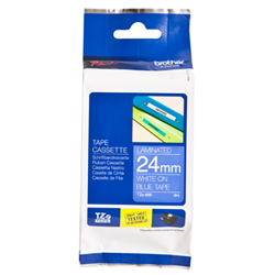 BROTHER Cinta laminada Azul/Blanco 24 mm