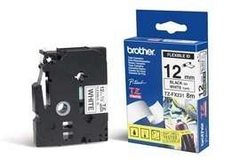 BROTHER Cinta laminada Blanco / negro (Flexibles) 12mm