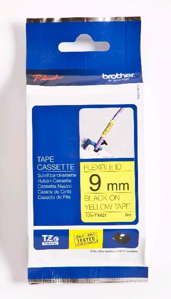 BROTHER Cinta laminada Amarillo / negro (Flexibles) 9mm