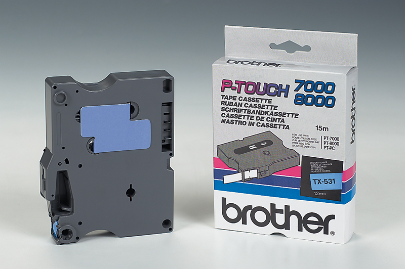 BROTHER Cinta laminada Azul / negro 12 mm