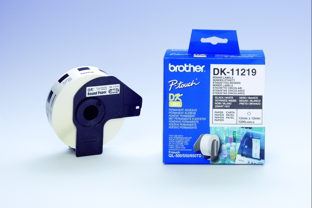 BROTHER Etiquetas circulares 12mm, 1200 unidades de papel