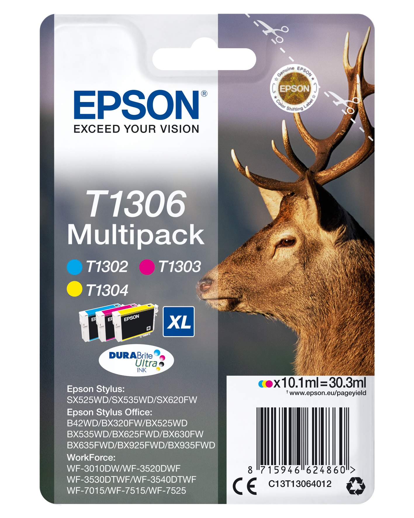 Epson Multipack SX525WD/620FW/ Office B42WD/525WD/625FWD/925FWD Tricolor (C,M,Y)
