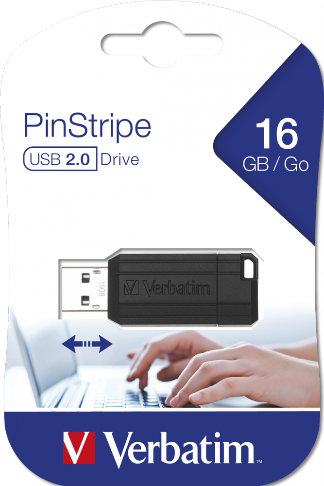 VERBATIM PEN DRIVE PINSTRIPE 16GB NEGRO