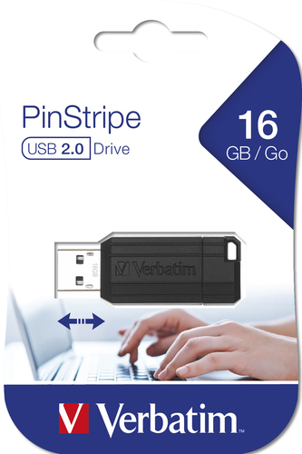 VERBATIM PEN DRIVE PINSTRIPE 16GB NEGRO