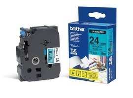 BROTHER Cinta laminada azul/ negro 24mm