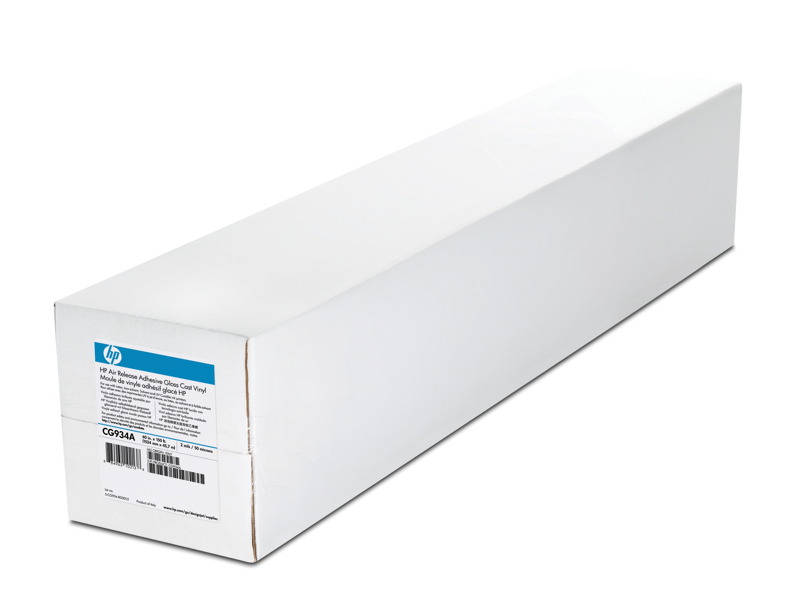 HP Papel Inkjet Adhesive Air Cast Glossy Release Vinyl 60&quot