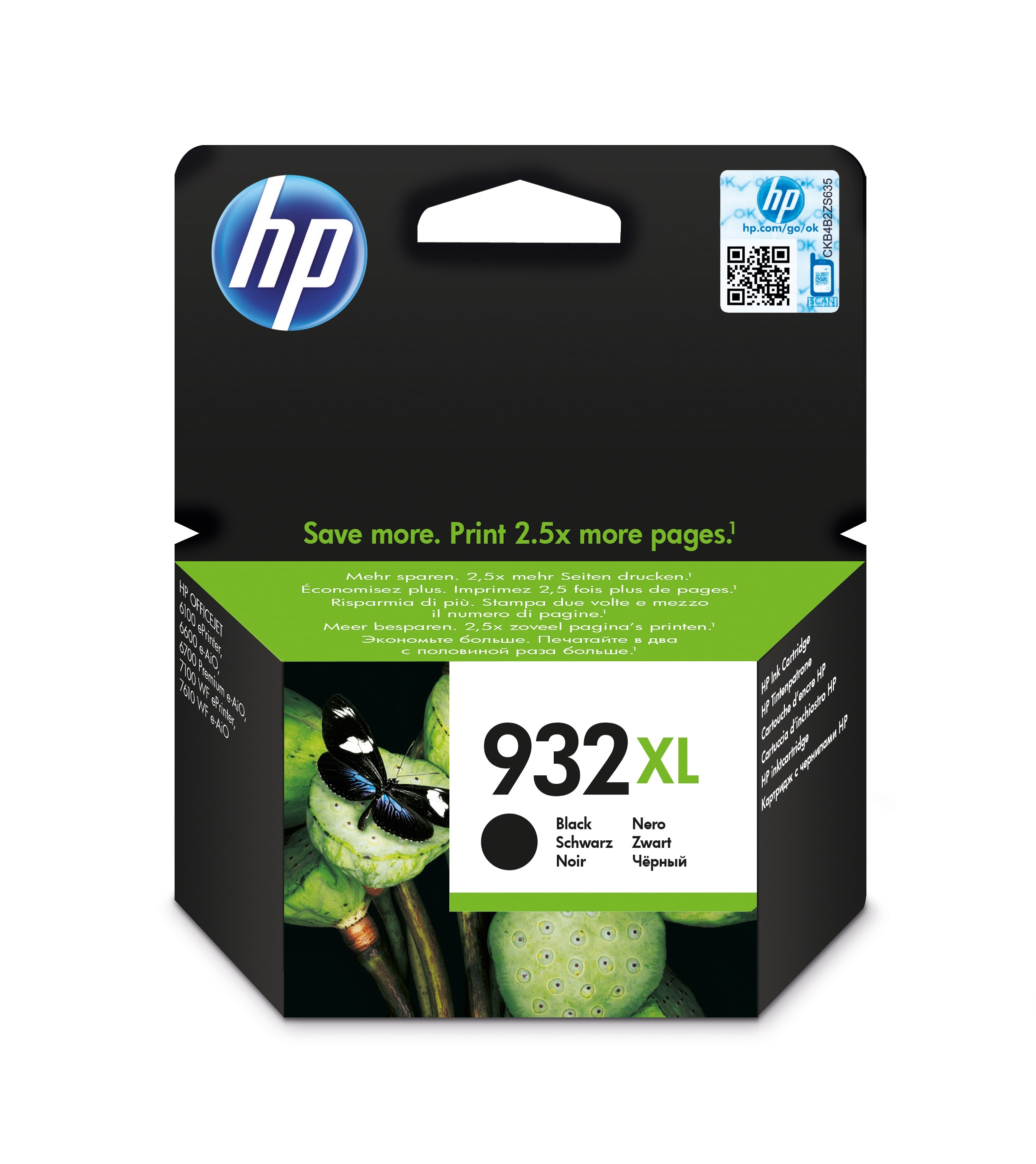 HP OfficeJet 6100/7510 Cartucho Negro Nº932XL