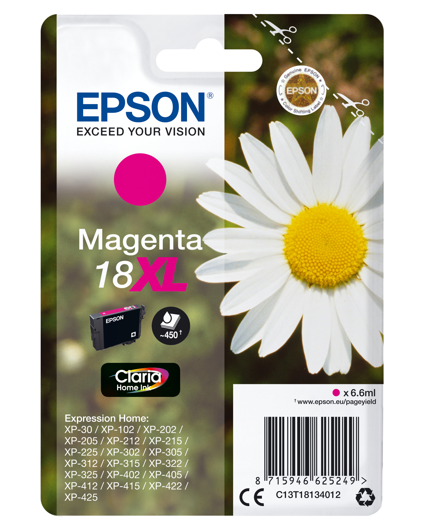 Epson Expression Home XP-102/205/305/405 Cartucho Magenta Alta capacidad (Radiofrecuencia)