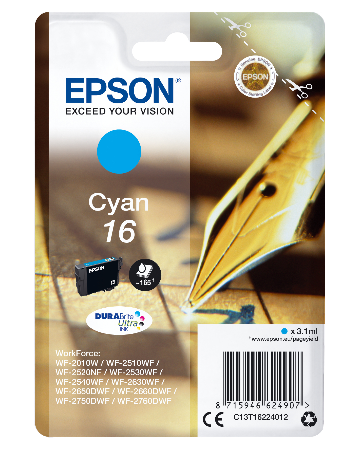 Epson DURABrite Ultra Ink Cartucho Cian 16