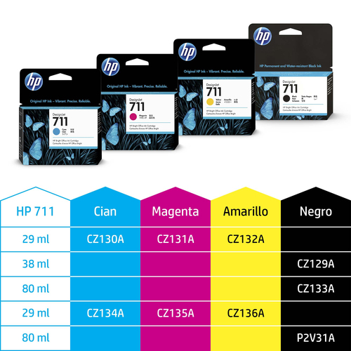 HP DesignJet T120/T520 Cartucho Negro Nº711