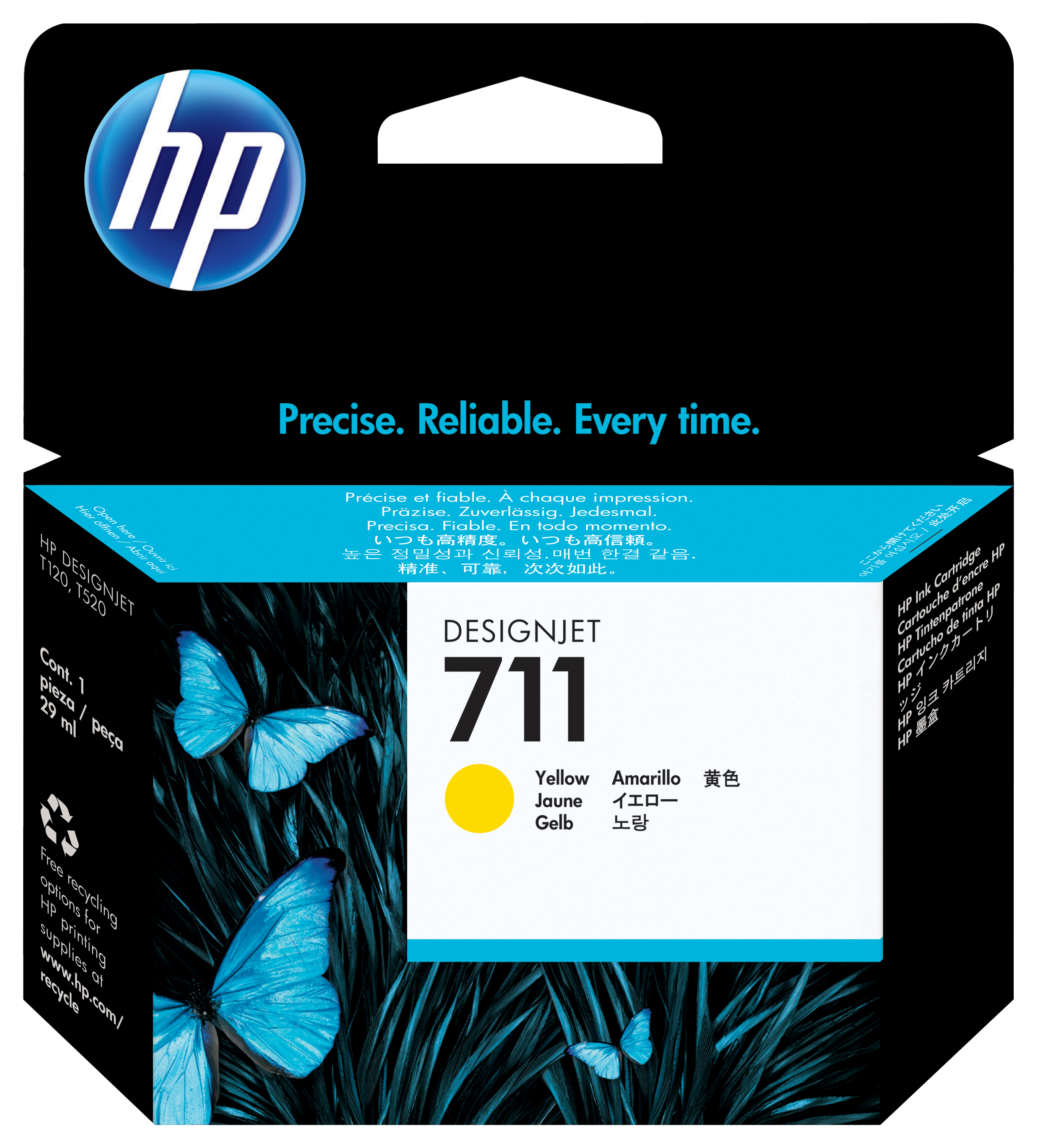 HP DesignJet T120/T520 Cartucho Amarillo Nº711