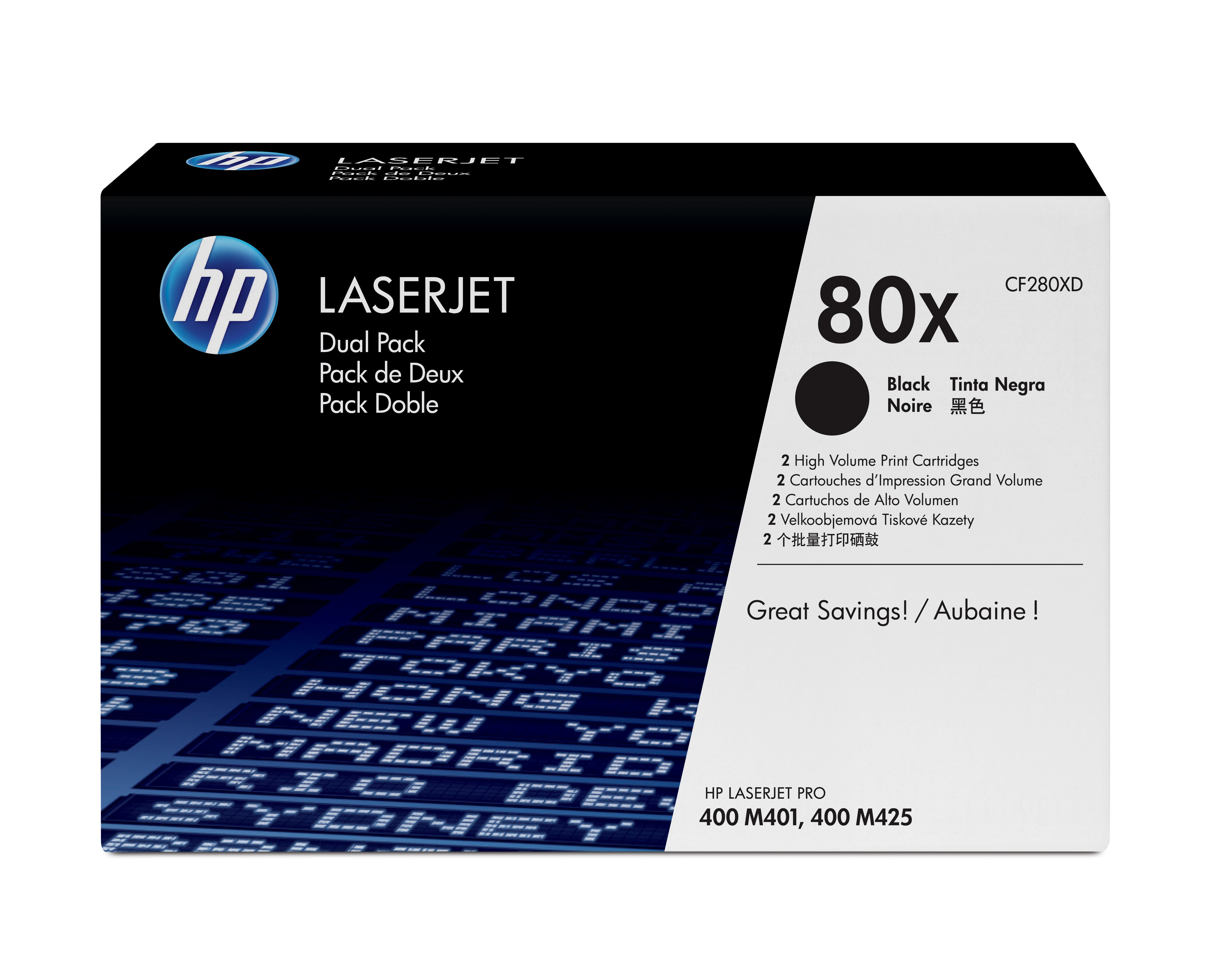 HP nº80X Toner Negro Pack 2