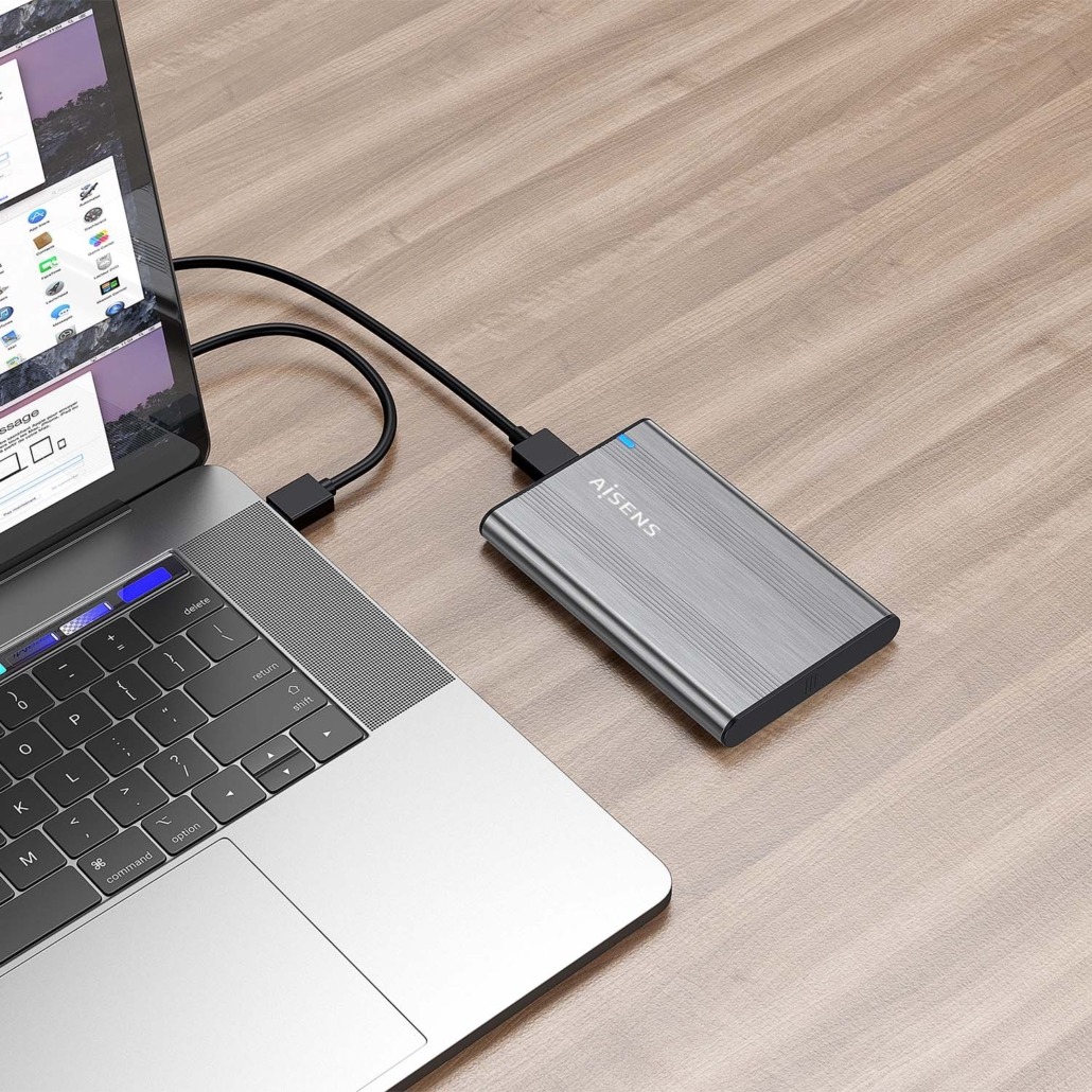 AISENS - CAJA EXTERNA 2,5 9.5MM SATA A USB 3.0/USB3.1 GEN1, GRIS