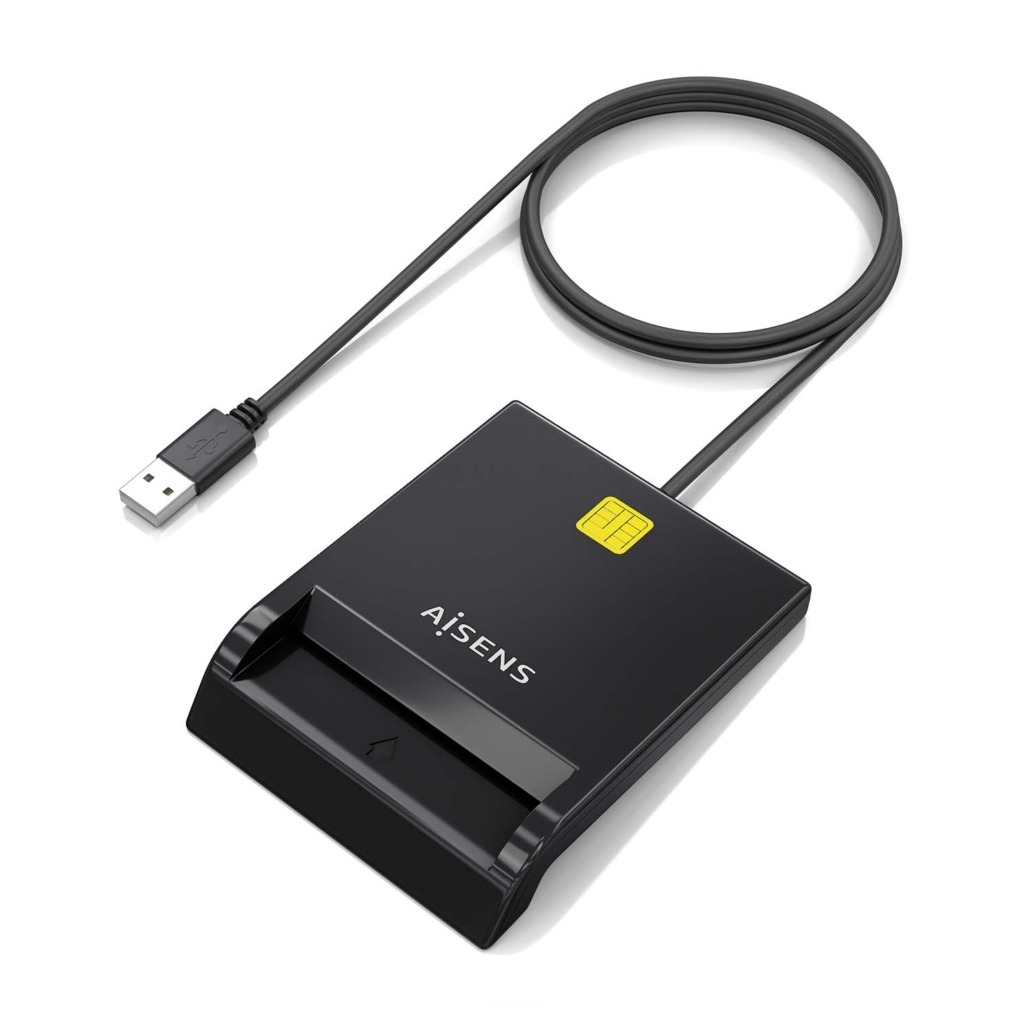 AISENS - LECTOR DE TARJETA INTELIGENTE DNI, NEGRO