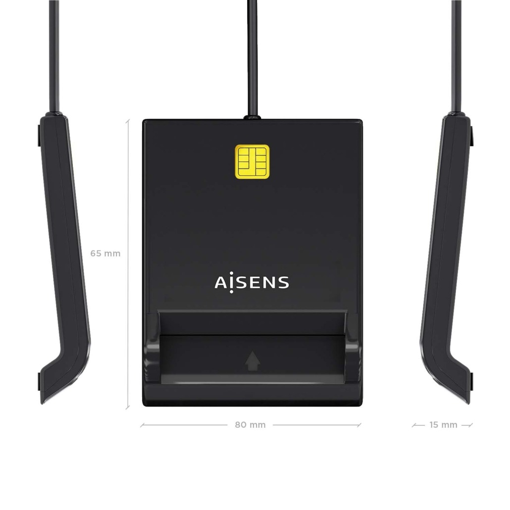 AISENS - LECTOR DE TARJETA INTELIGENTE DNI, NEGRO