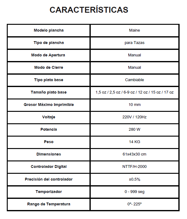 BEINSEN PLANCHA TERMICA PARA TAZAS MAINE