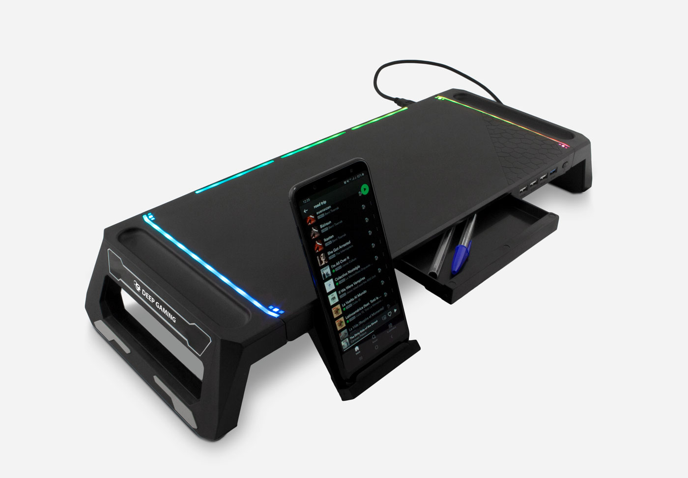 DEEP GAMING STAND PARA MONITOR + HUB