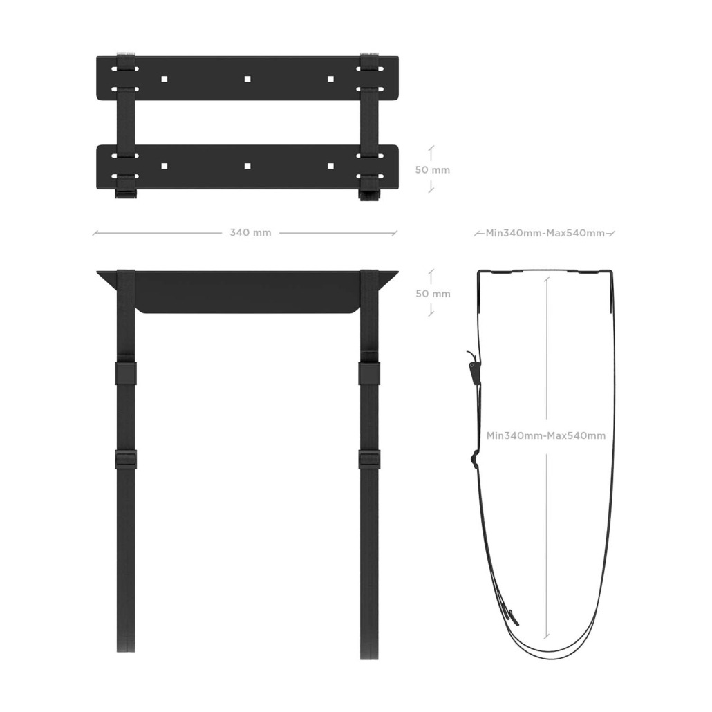 AISENS - SOPORTE PARA CPU DEBAJO DE ESCRITORIO CON CORREA, NEGRO