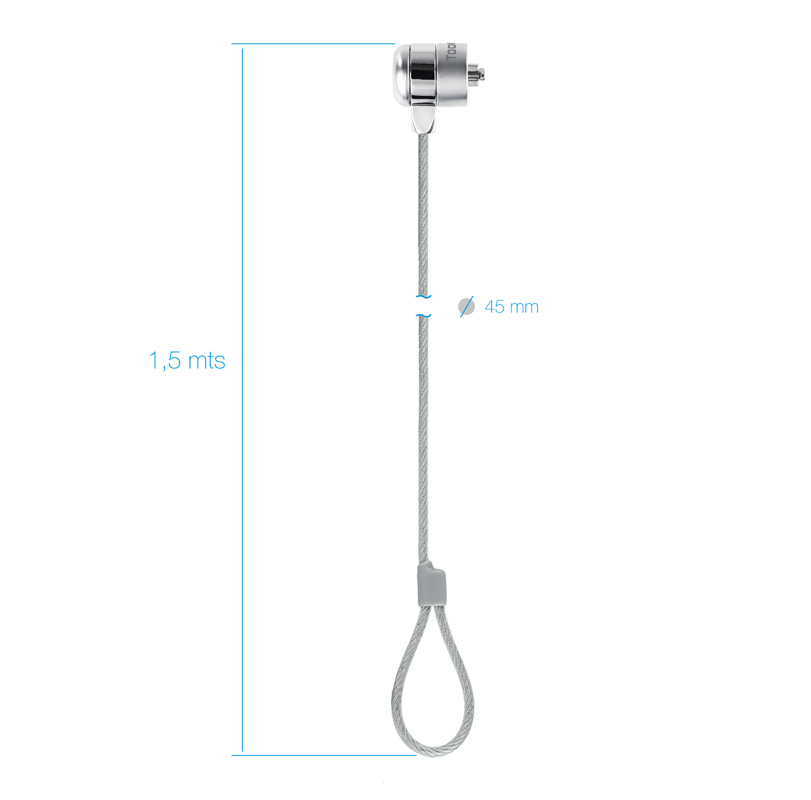 TOOQ  Cable de seguridad T-LOCK con llave para portatiles 1.5 metros