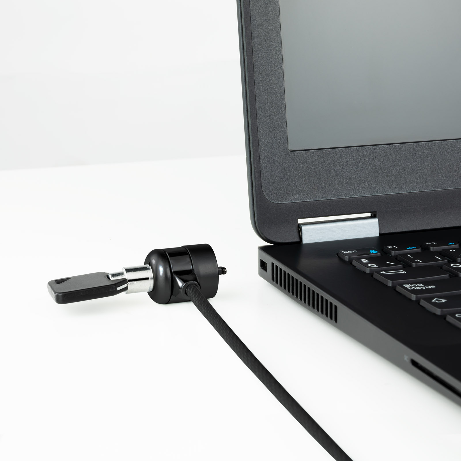 TOOQ Cable de Seguridad T-LOCK con Llave para Portatiles 1.5 metros, Gris Oscuro