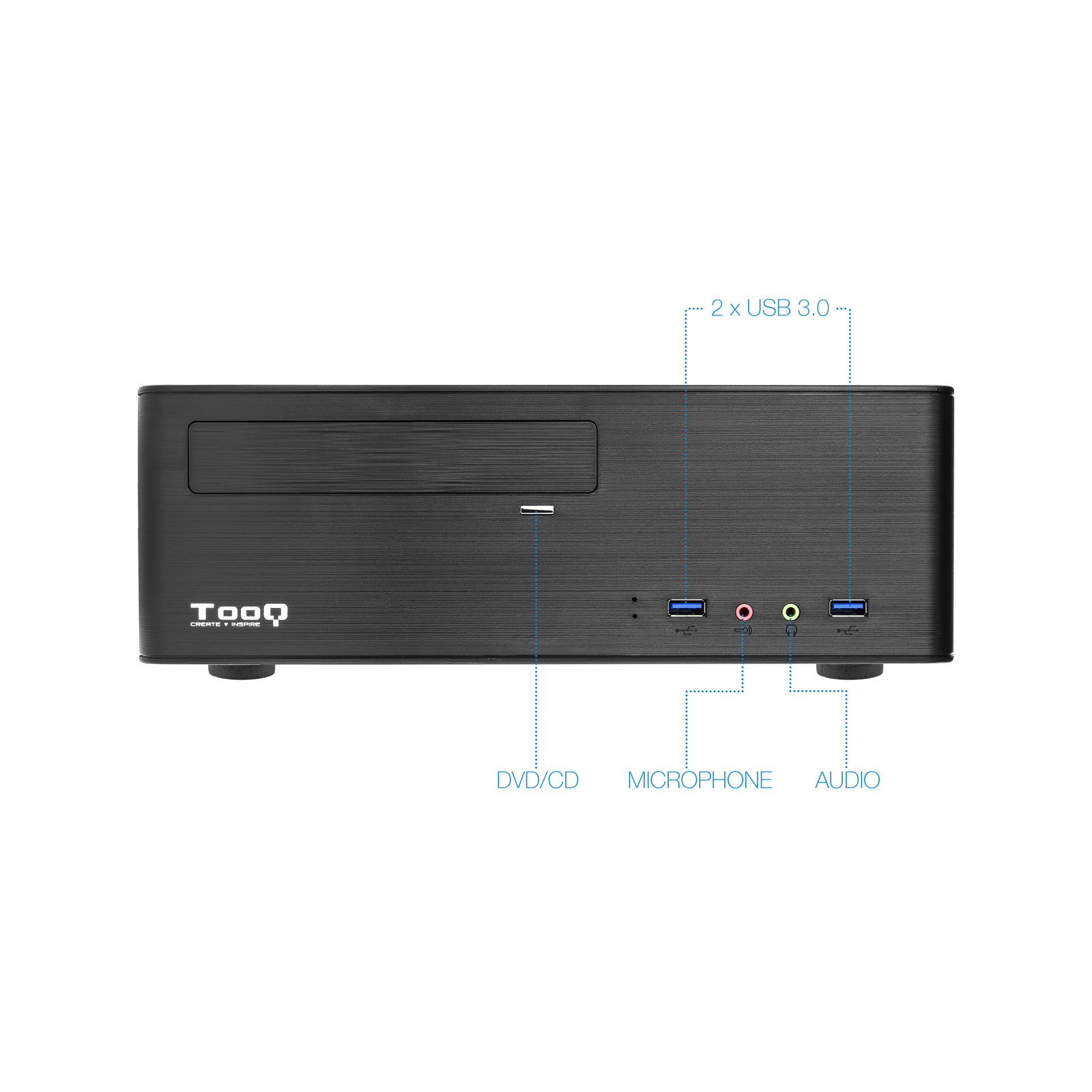 TOOQ CAJA SLIM MATX TQC-3006DU3C 500W LECTOR TARJETAS