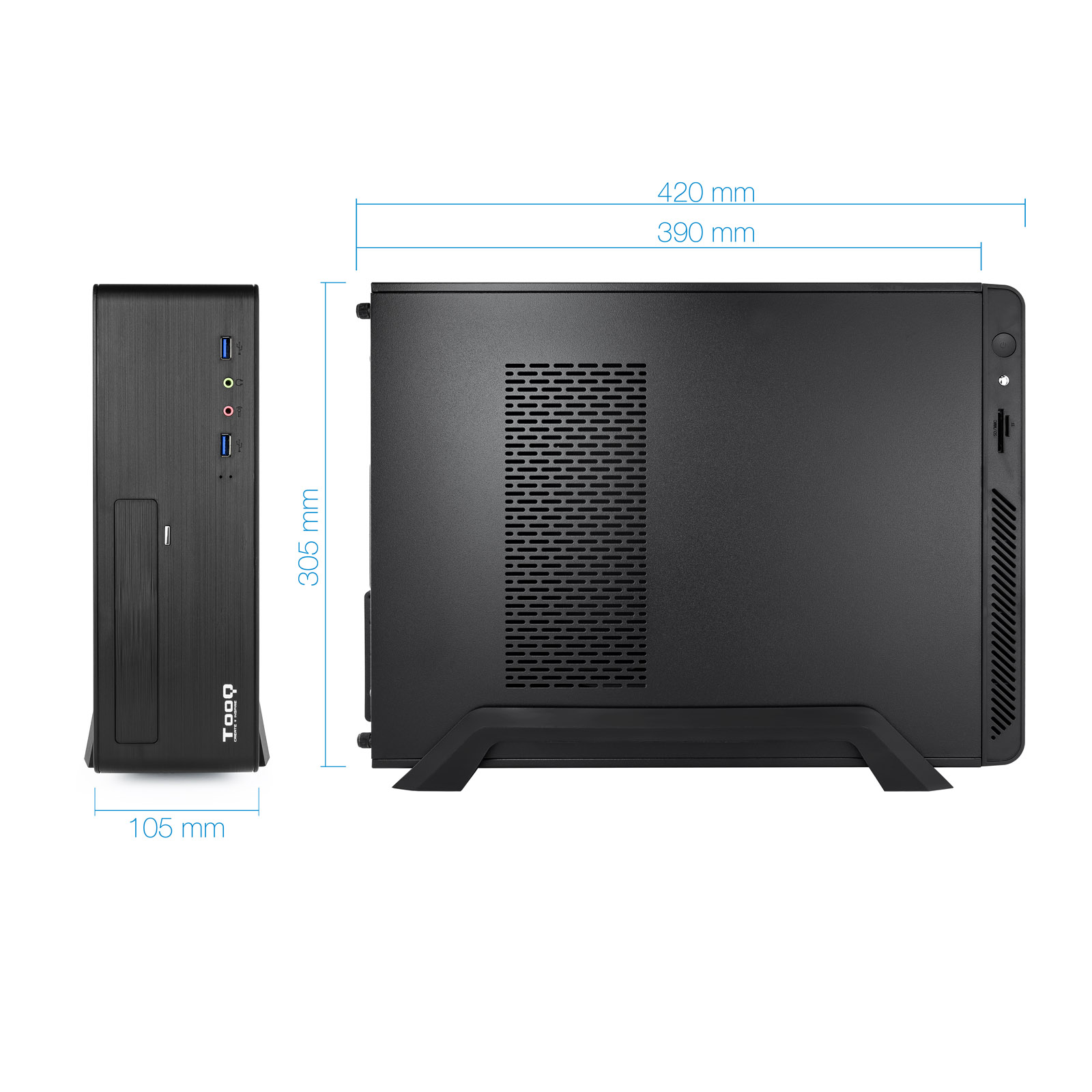TOOQ CAJA SLIM MATX TQC-3006DU3C 500W LECTOR TARJETAS