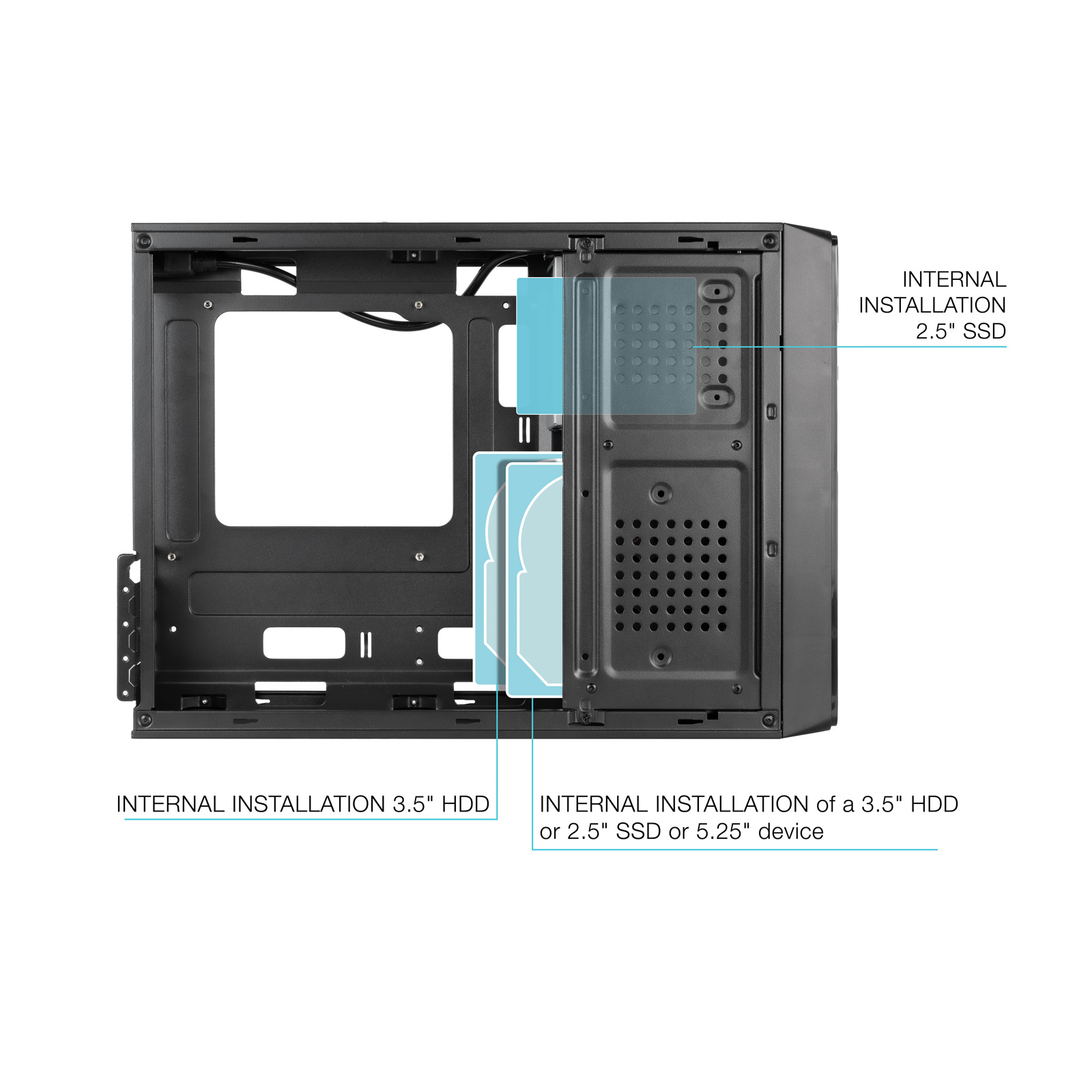 TOOQ CAJA SLIM MATX TQC-3007U3CD 500W LECTOR TARJETAS