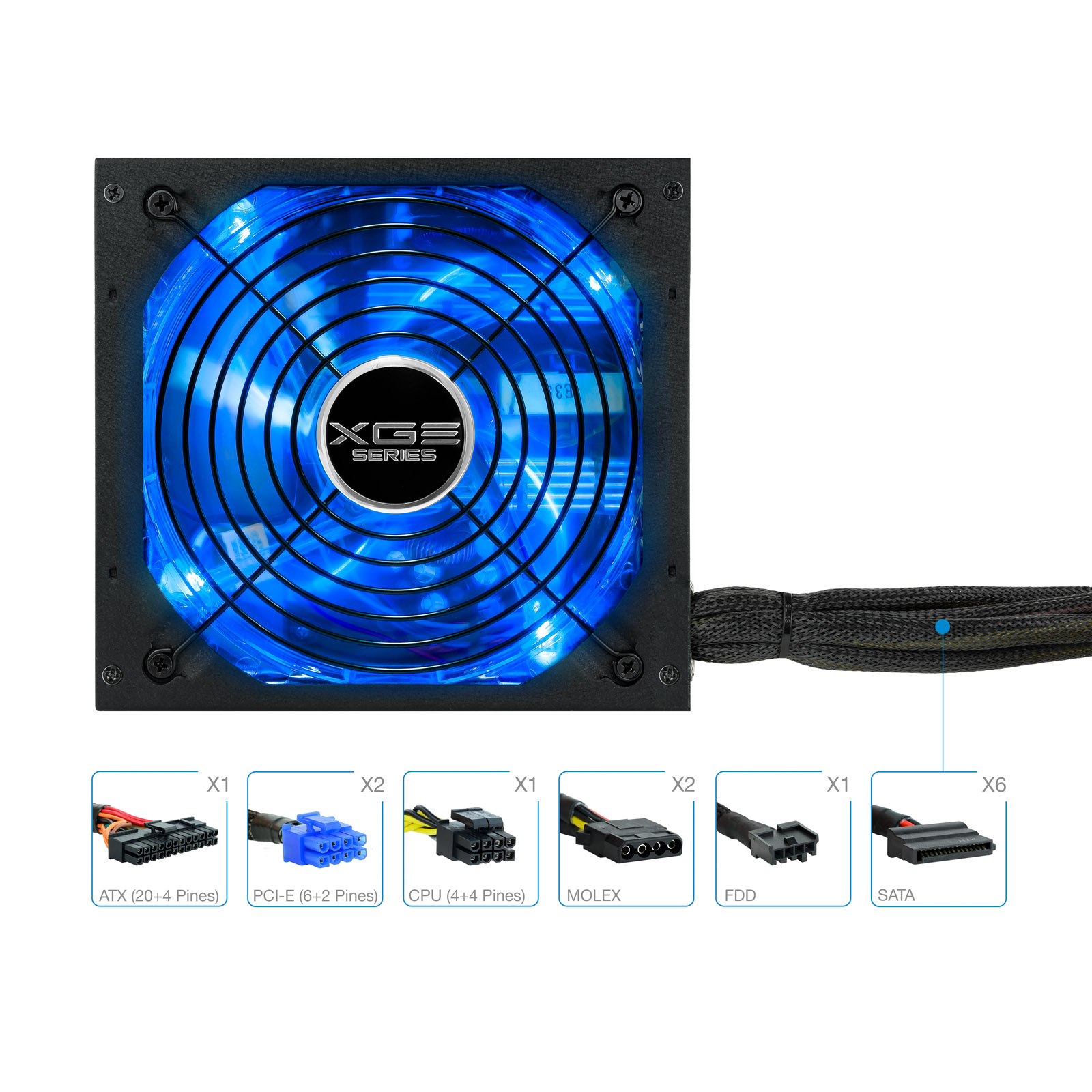 TOOQ FUENTE GAMING 600W ATX12V V2.31 APFC 82+ LED ON/OFF- descatalogado
