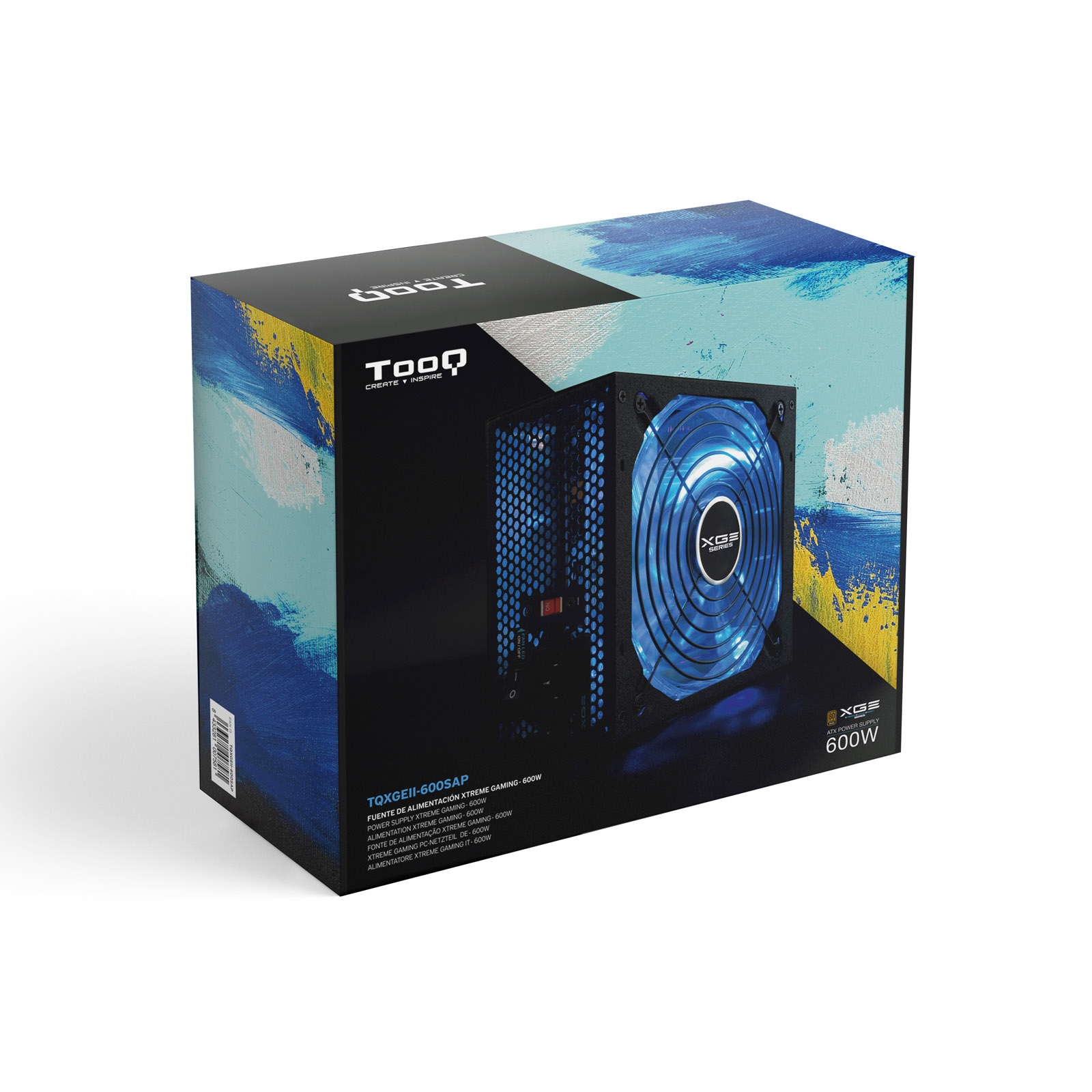 TOOQ FUENTE GAMING 600W ATX12V V2.31 APFC 82+ LED ON/OFF- descatalogado