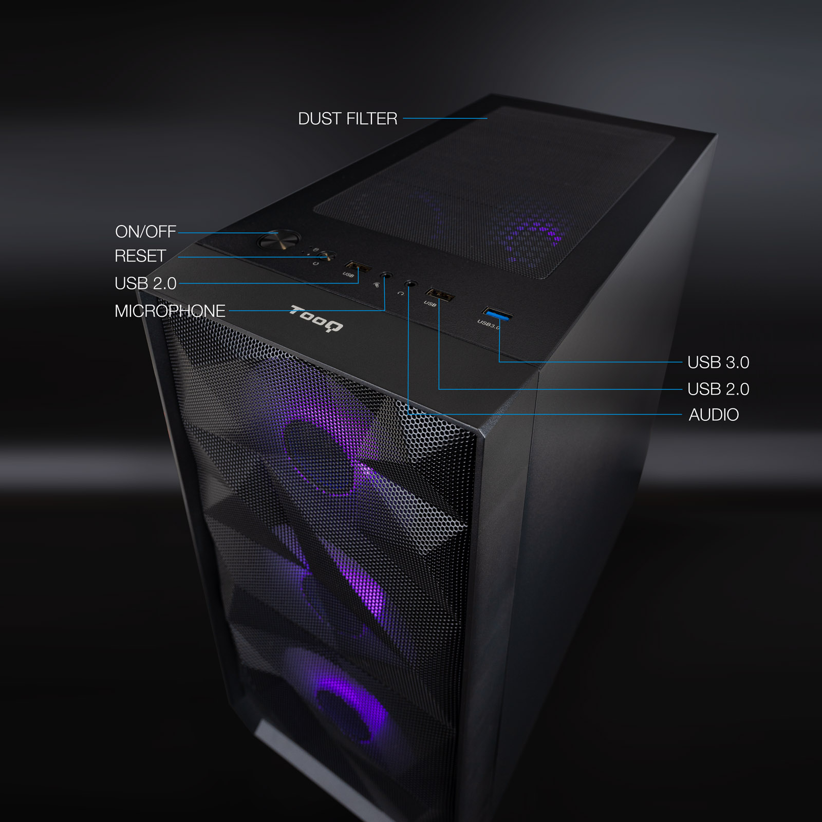 TOOQ CAJA MINITORRE GAMING SEIZURE NEGRA