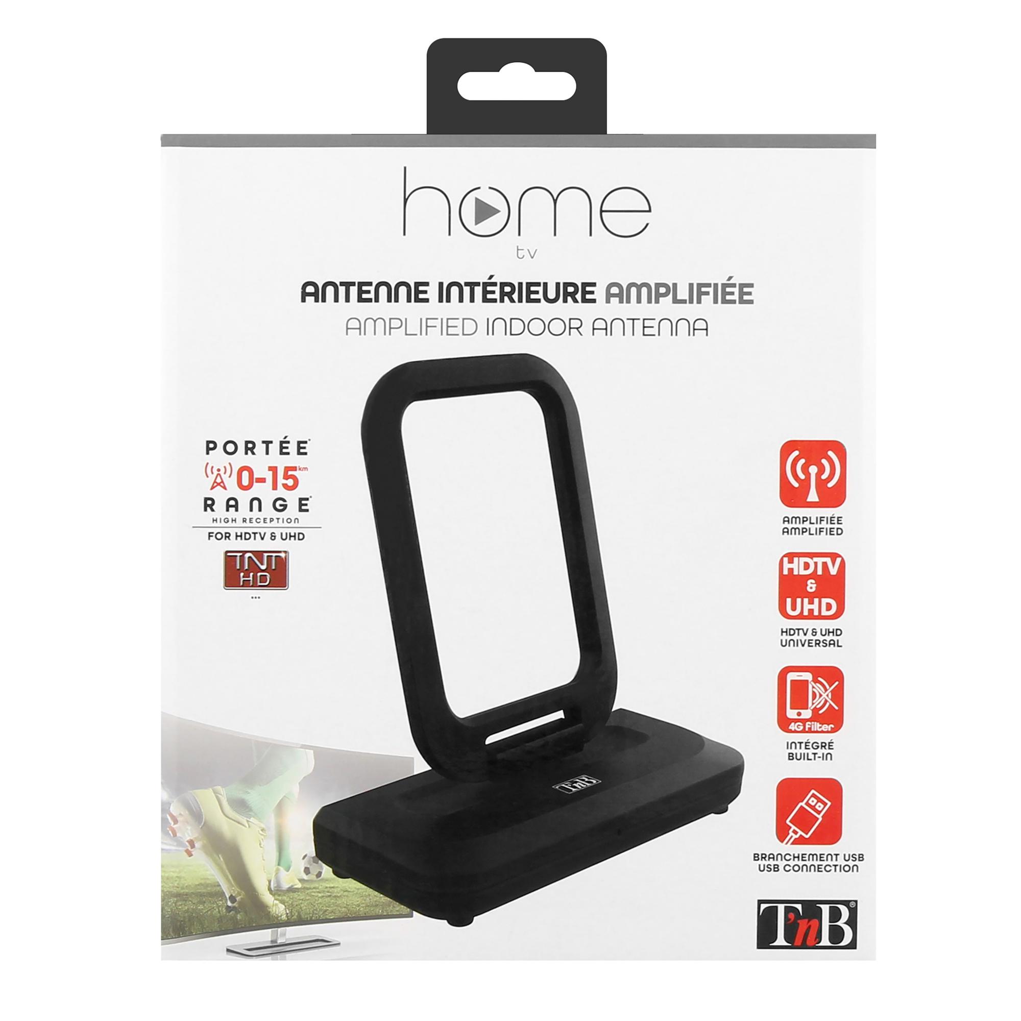 TNB Antena interior amplificada 38 dB - negro