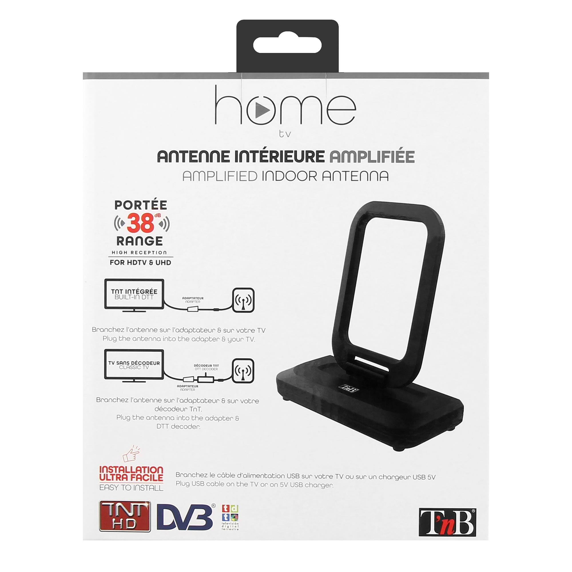 TNB Antena interior amplificada 38 dB - negro