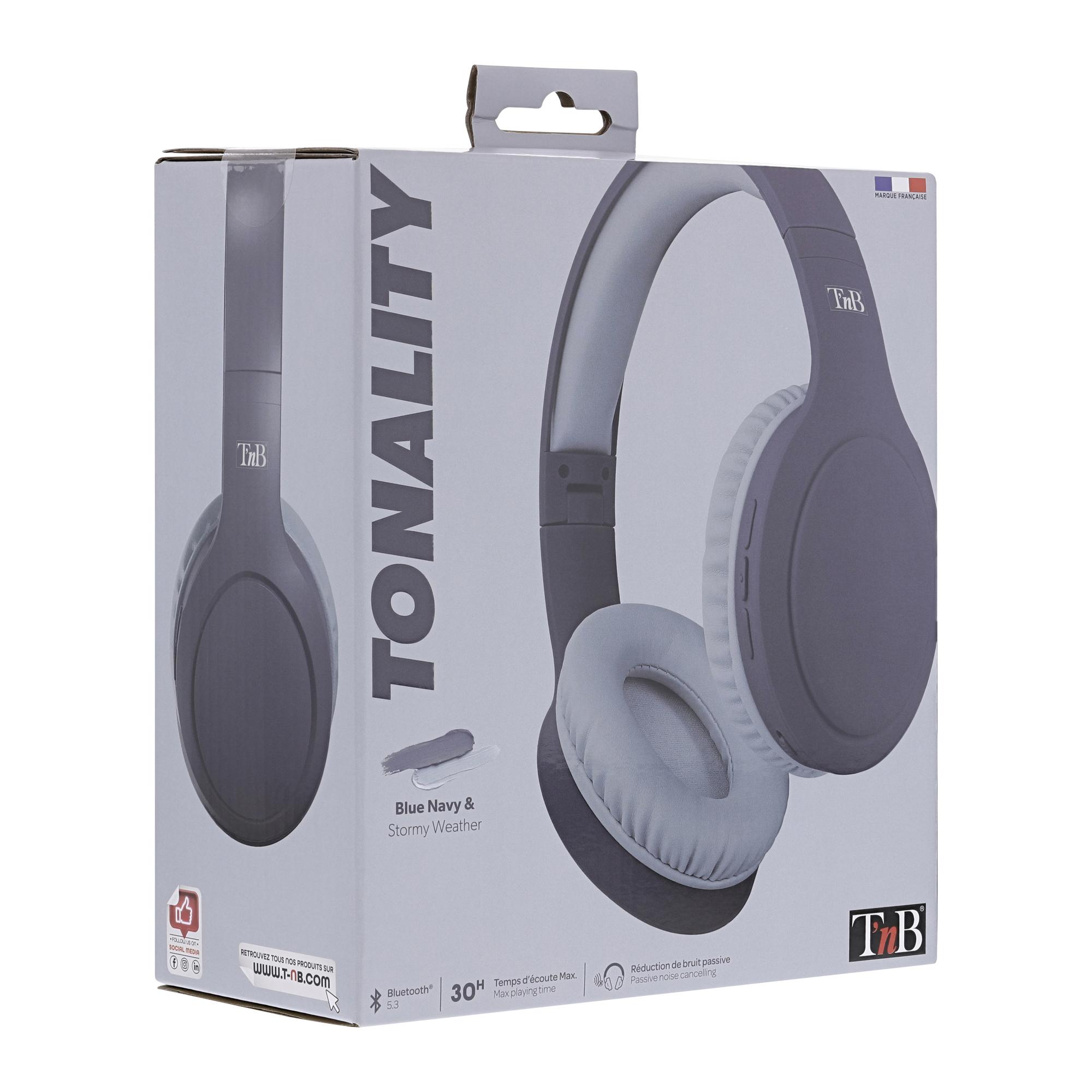 TNB TONALITY - Casco Bluetooth circumaural - azul