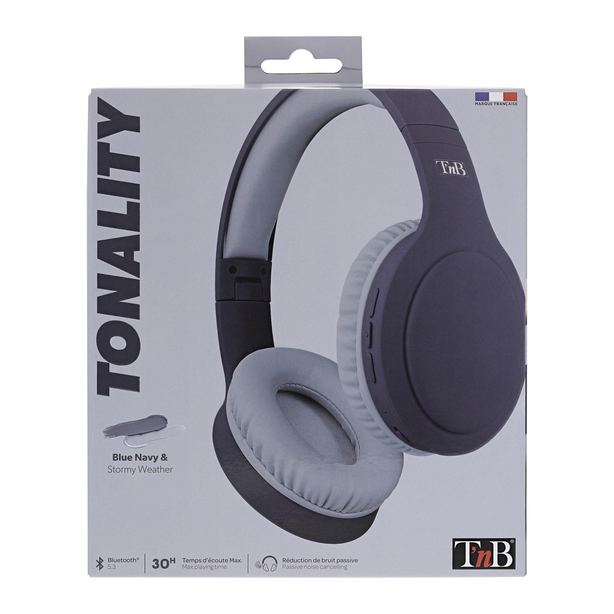 TNB TONALITY - Casco Bluetooth circumaural - azul