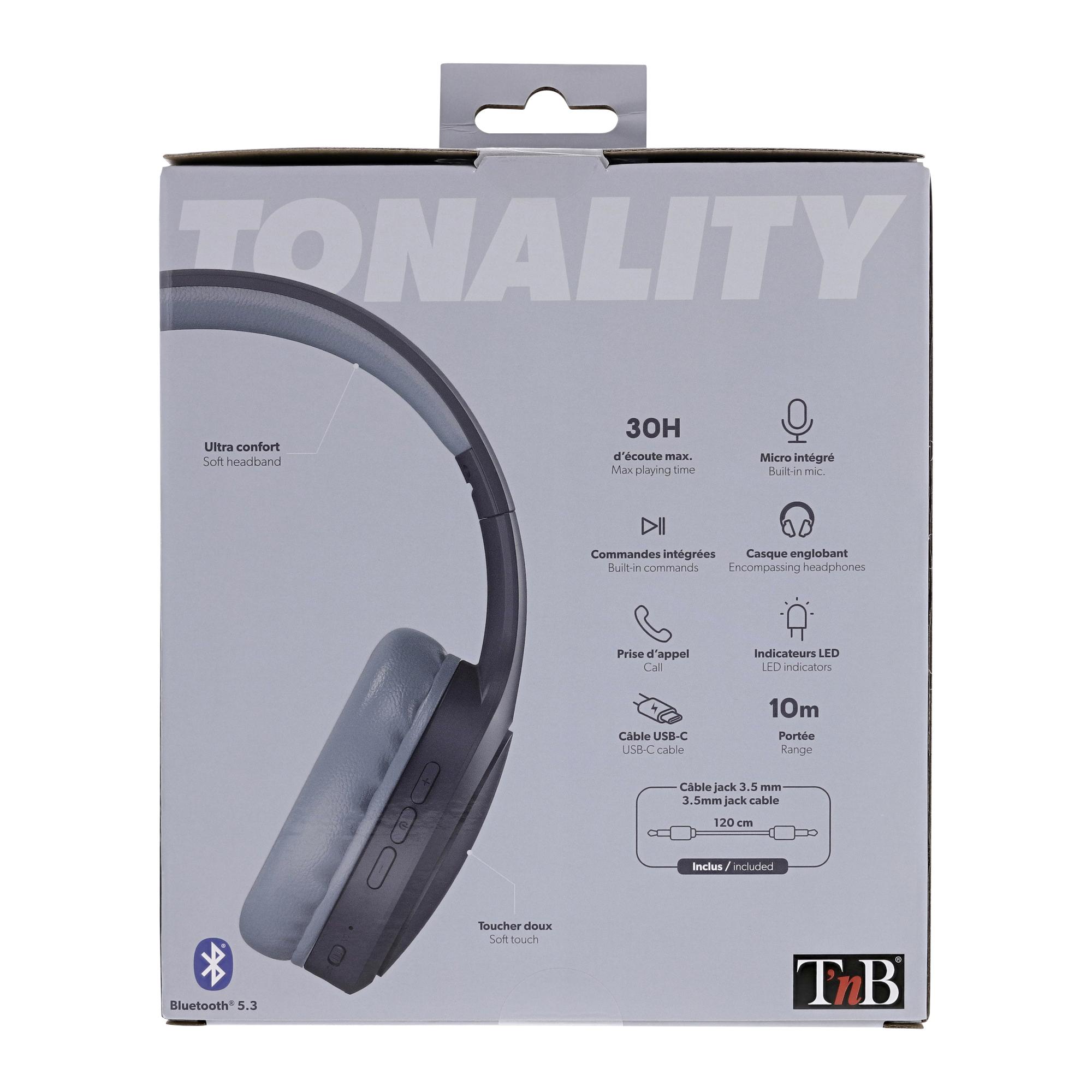 TNB TONALITY - Casco Bluetooth circumaural - azul