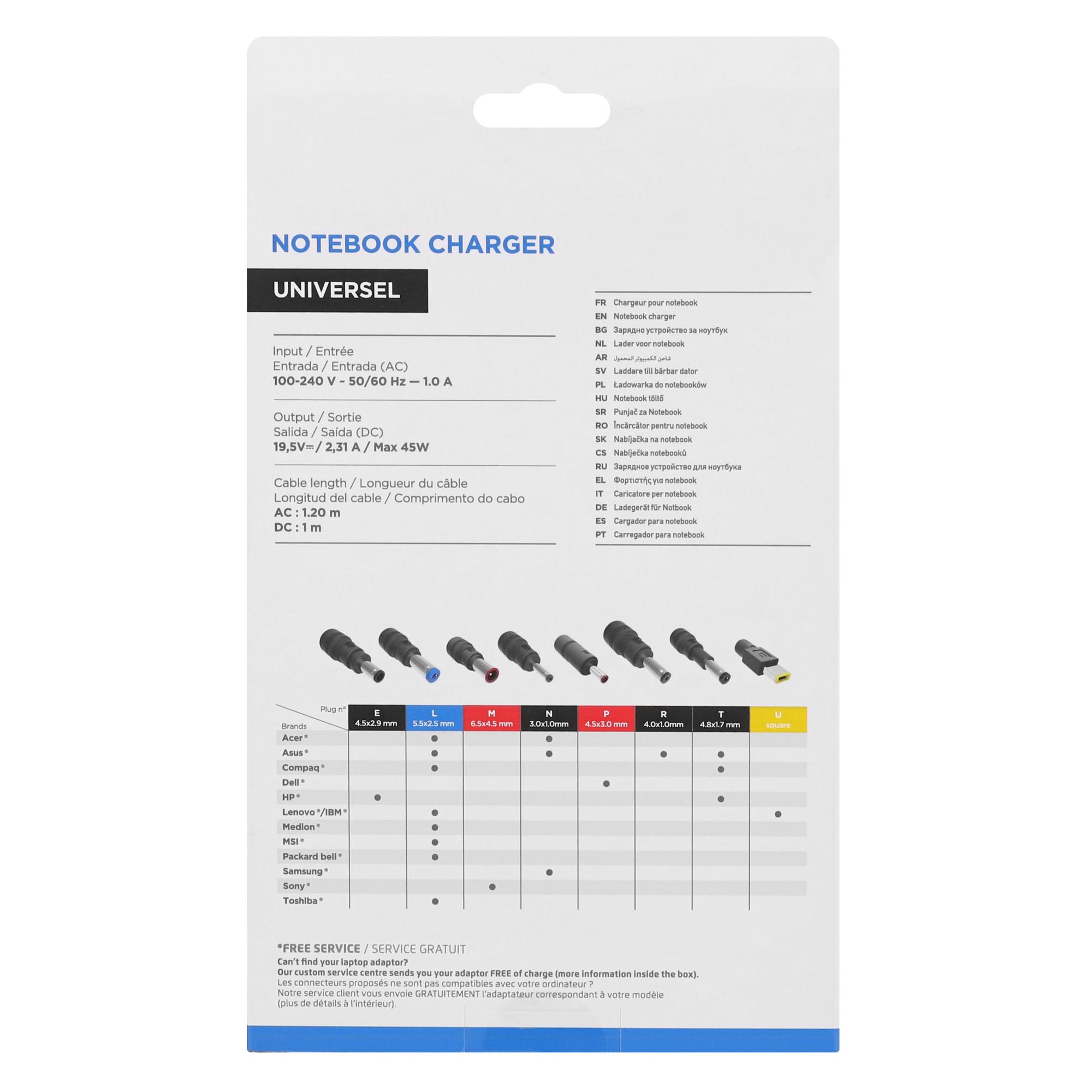 TNB Cargador universal para Ultrabook 45W