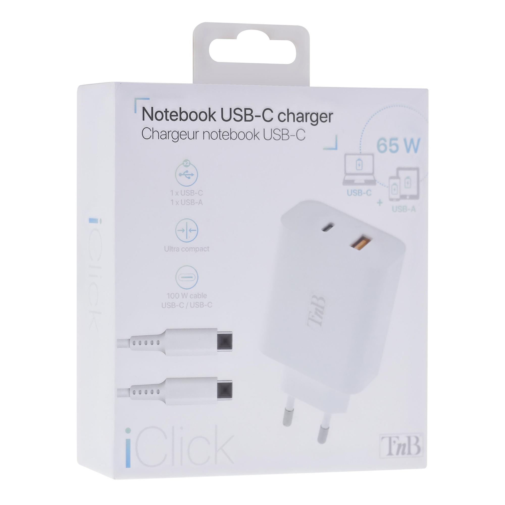 TNB iClick - Cargador compacto USB-C y USB-A - blanco