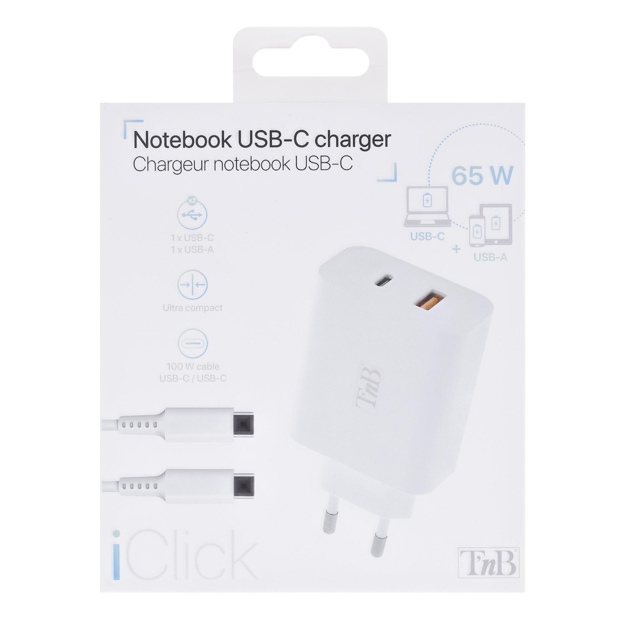 TNB iClick - Cargador compacto USB-C y USB-A - blanco