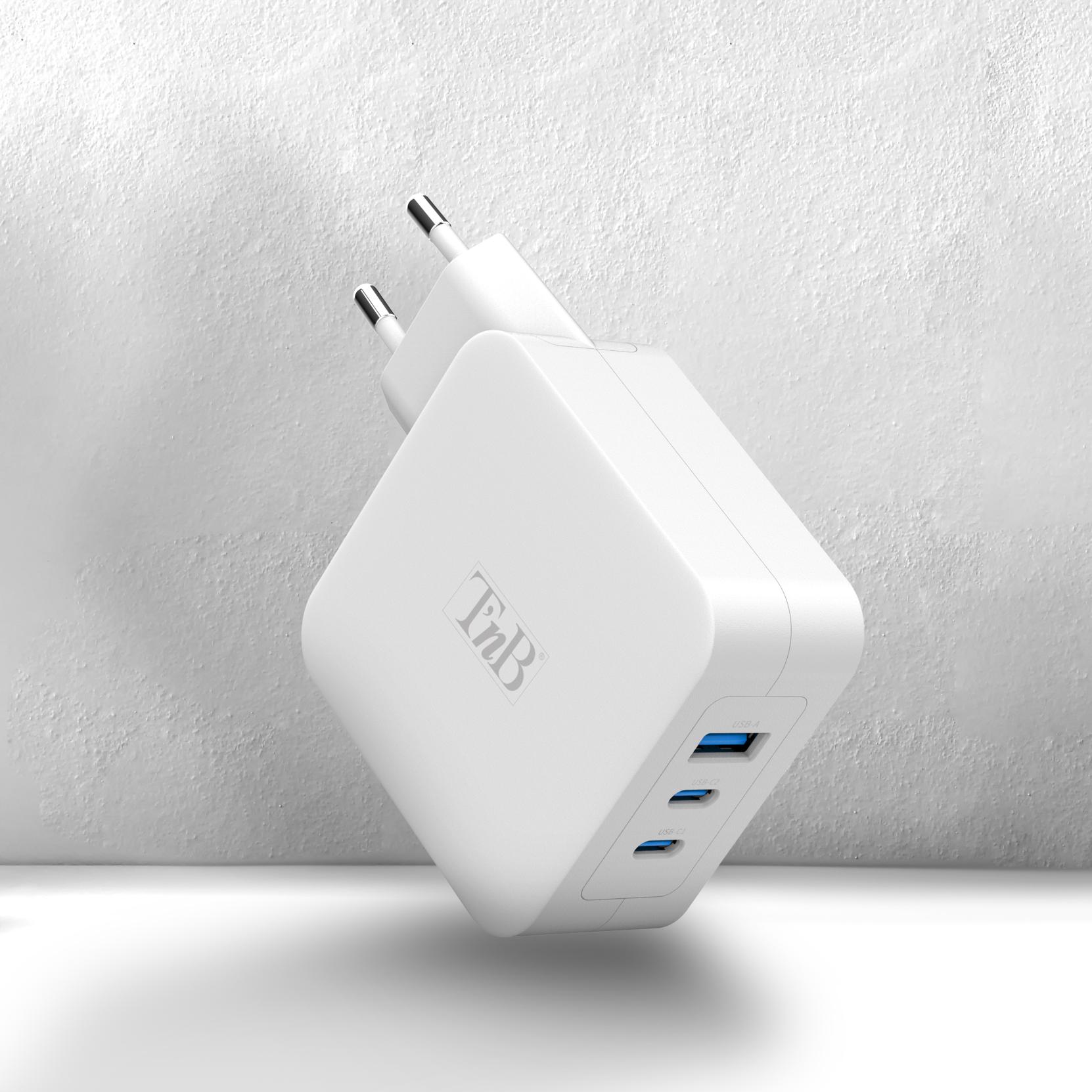 TNB iClick - Cargador GAN 100W USB-C y USB-A - blanco