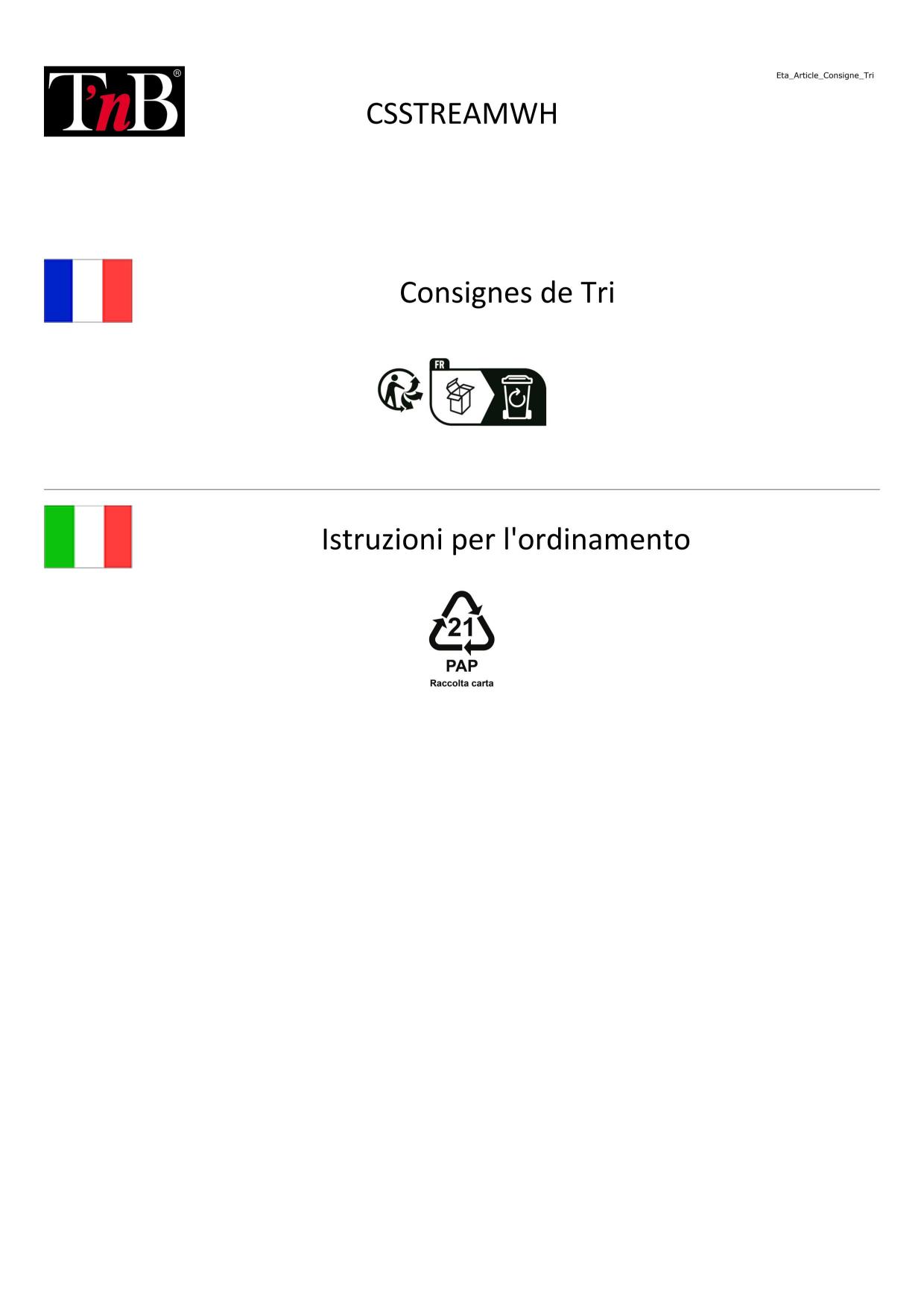 TNB STREAM - Auriculares estéreo plegables - Blanco