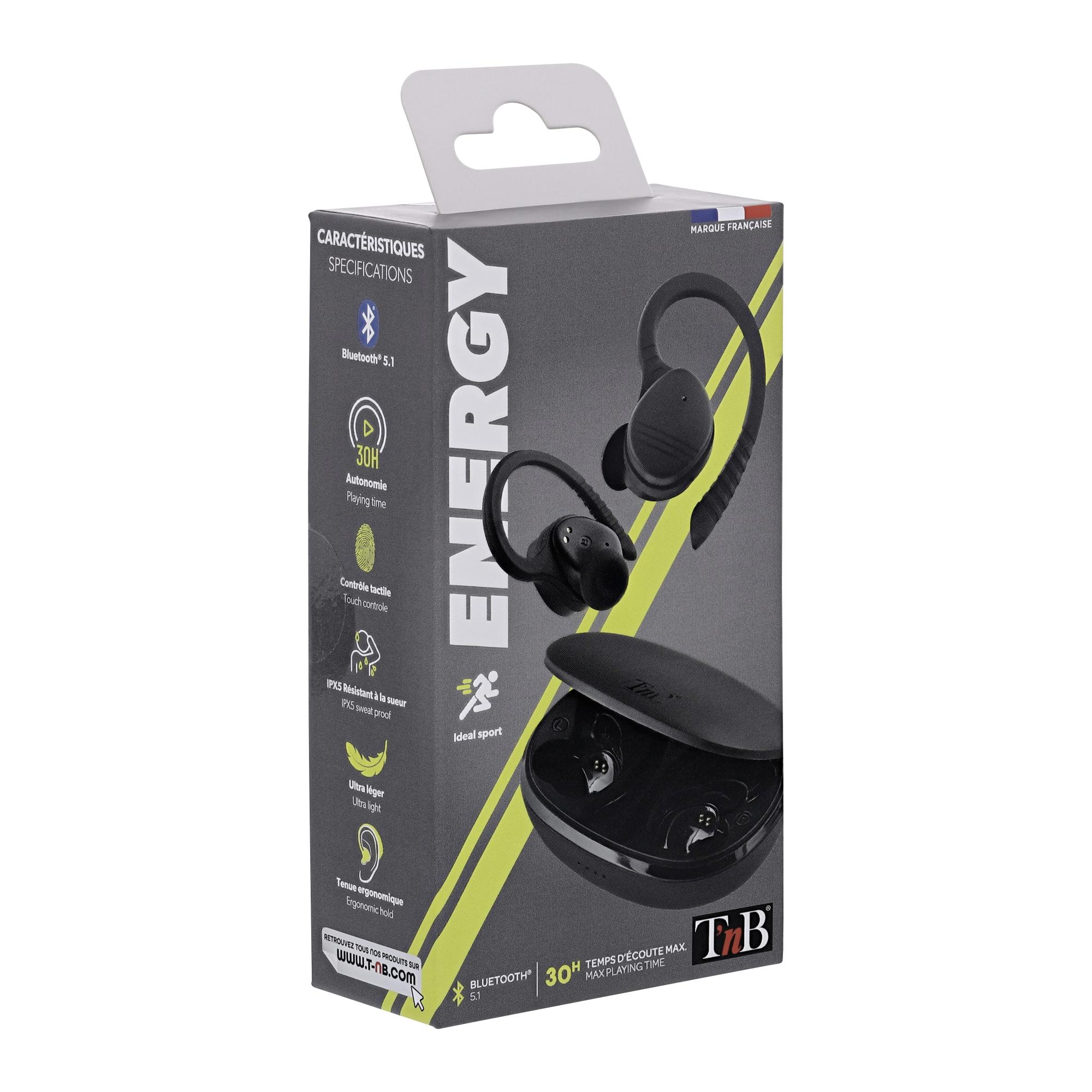 TNB ENERGY - Auricular Bluetooth 5.1 TWS SPORT - negro
