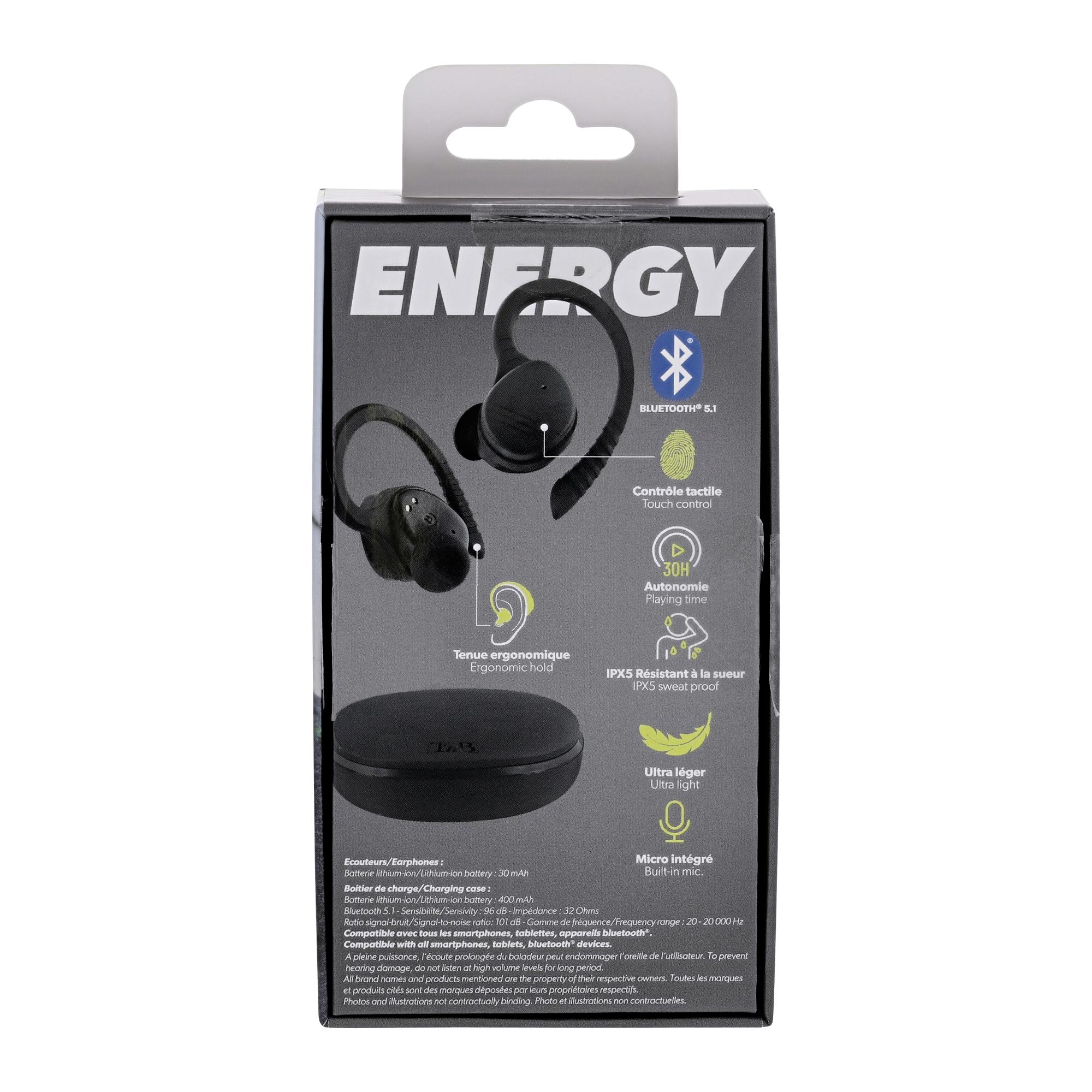 TNB ENERGY - Auricular Bluetooth 5.1 TWS SPORT - negro
