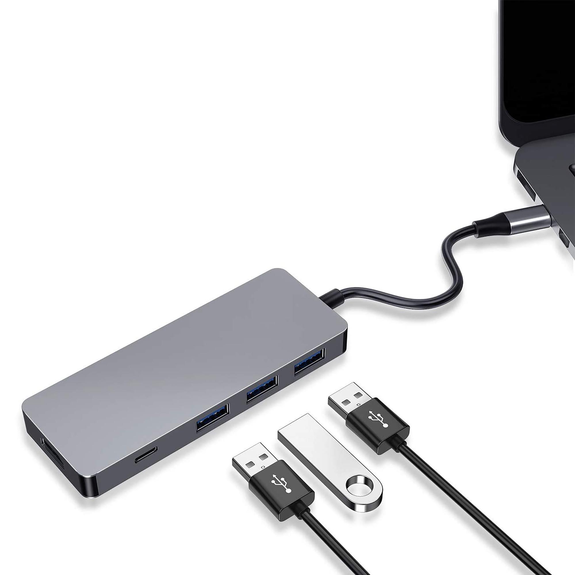 TNB iClick - Hub USB-C (Tipo C) 6 en 1 - gris sideral