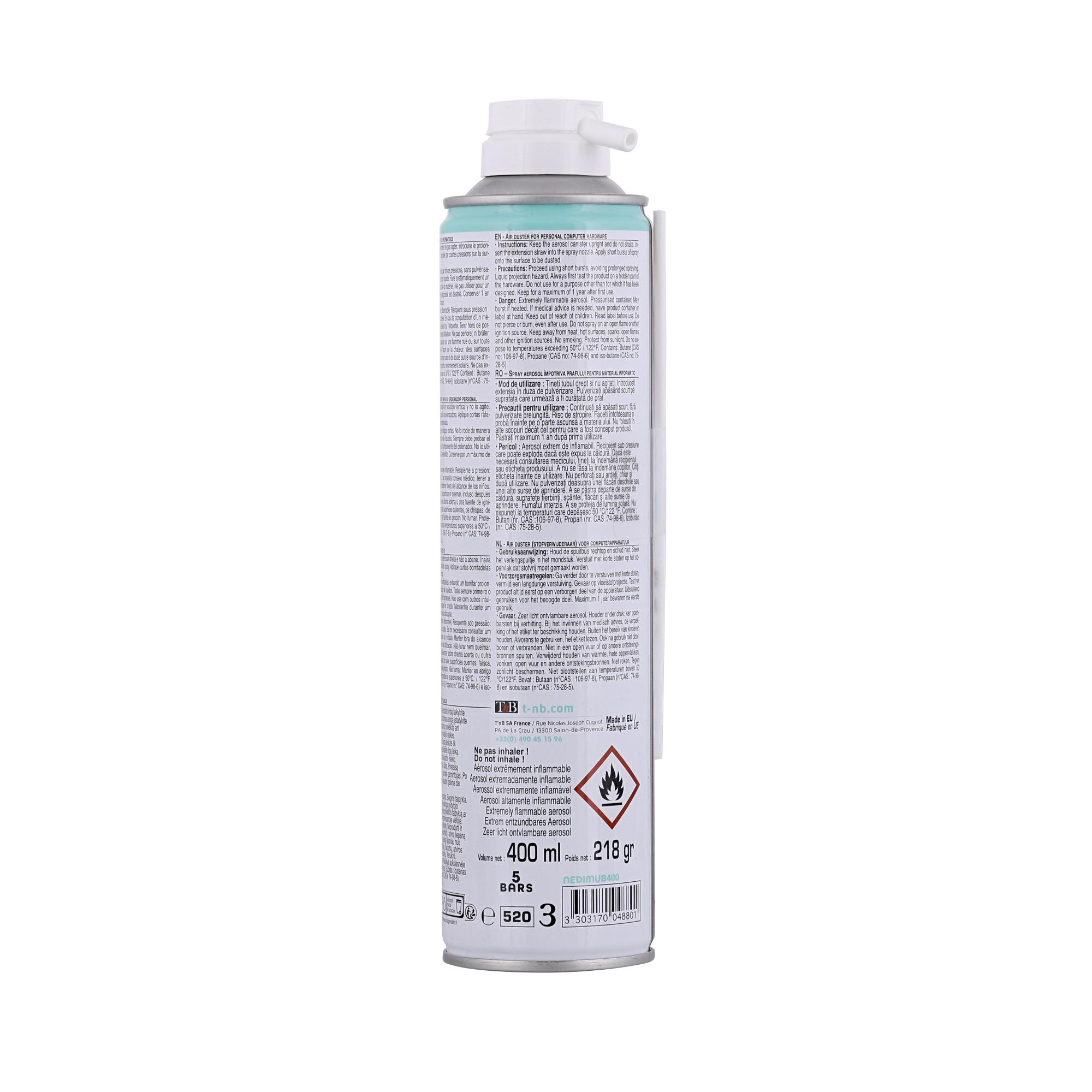 TNB Spray quitapolvo de butano para ordenador 400ml