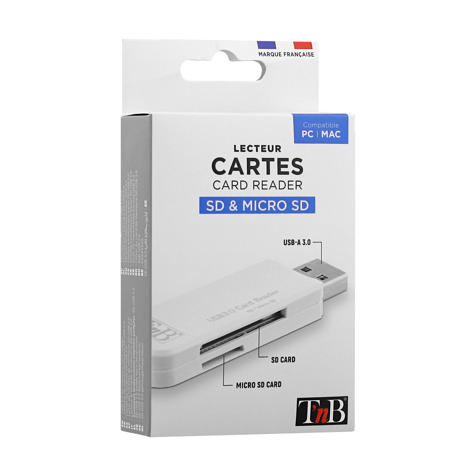 TNB Mini USB 3.0 lector de tarjetas SD - blanco