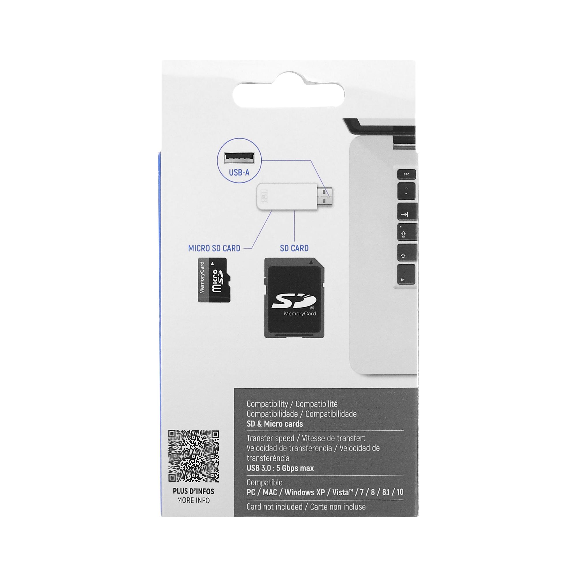 TNB Mini USB 3.0 lector de tarjetas SD - blanco