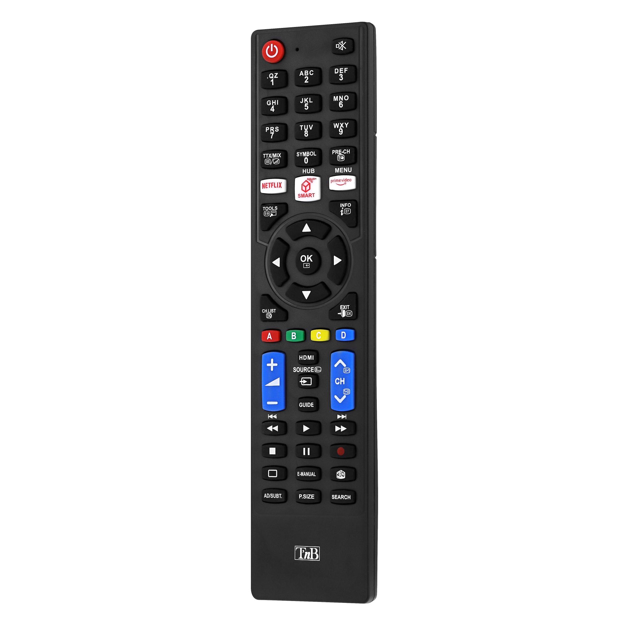 TNB Mando a distancia universal preprogramado Panasonic, Philips, LG, Samsung y Sony - negro