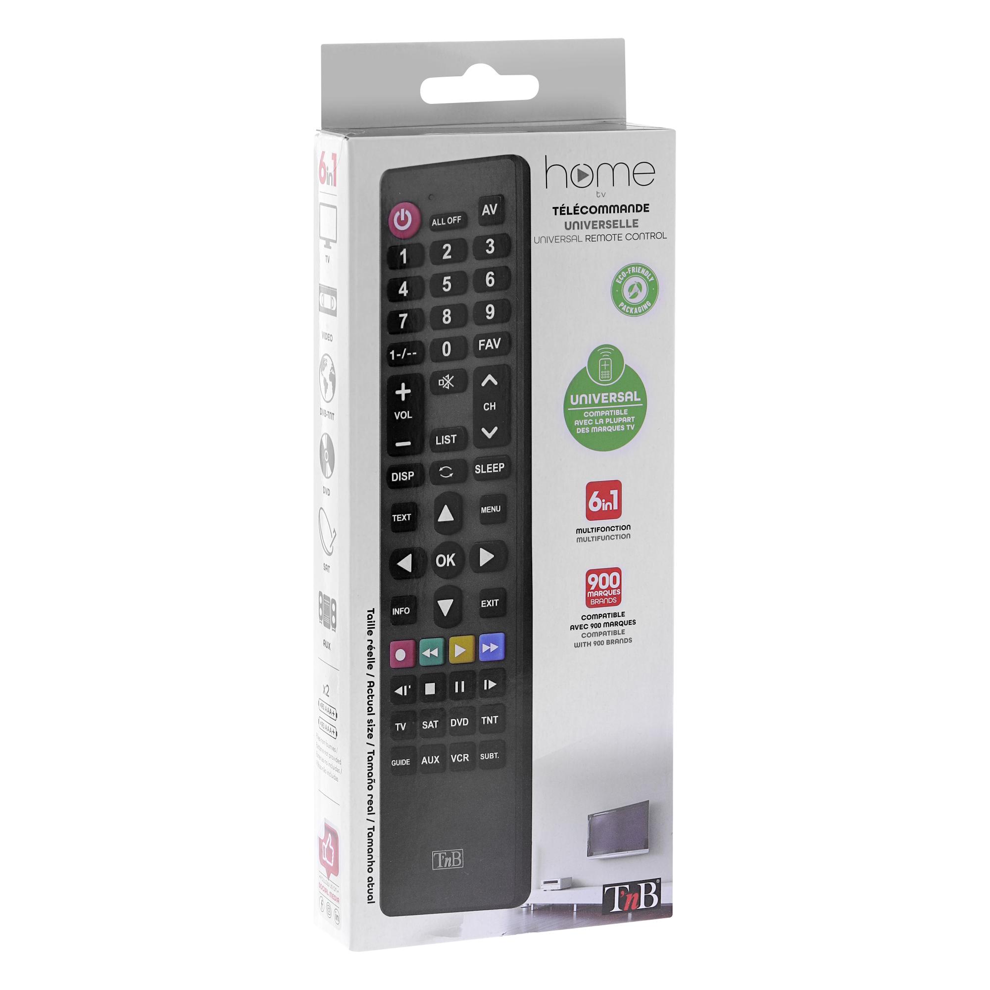 TNB Mando a distancia universal 6 en 1 - negro