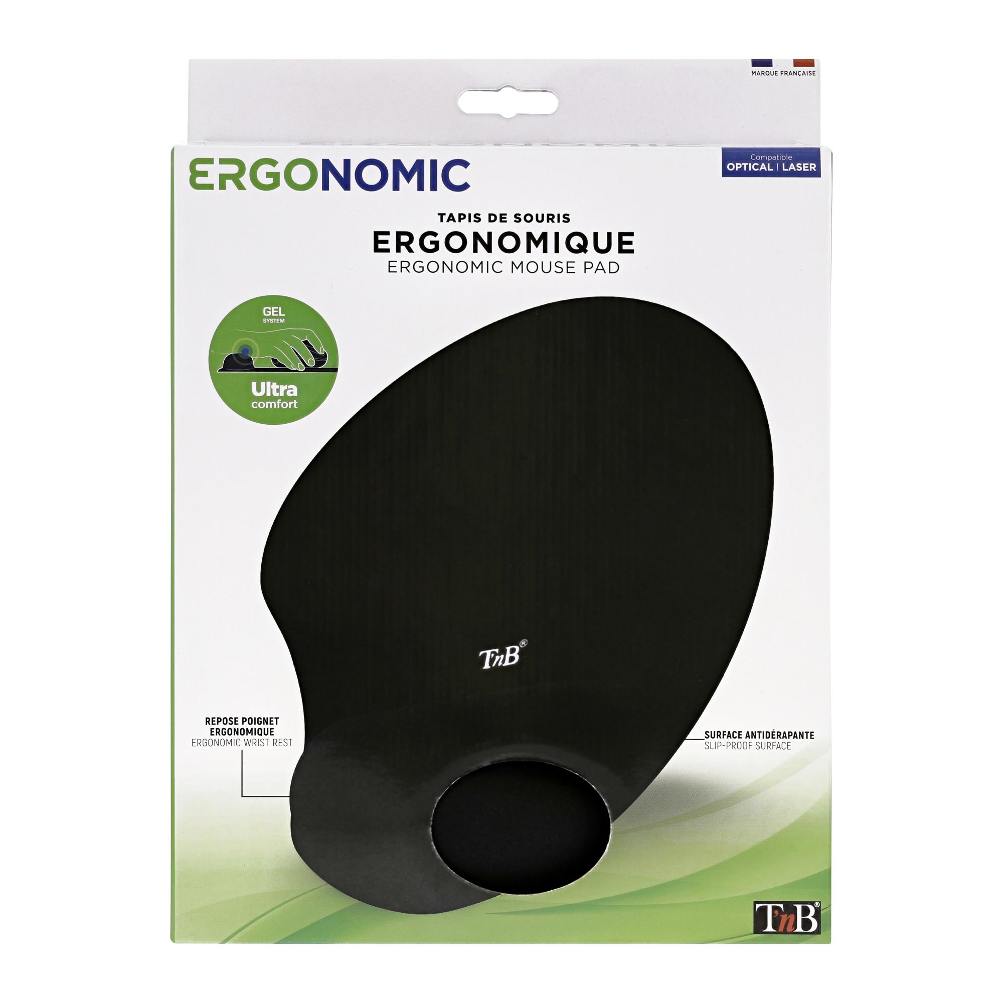 TNB ERGO-DESIGN - Reposamuñecas de gel para ratón negro